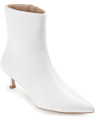 Journee Collection Women's Arely Kitten Heel Pointed Toe Dress Booties