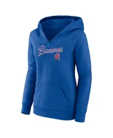 Women's Fanatics Royal Atlanta Braves Wahconah Crossover V-neck Pullover Hoodie