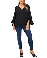 Vince Camuto Plus V-Neck Flutter Sleeve Blouse