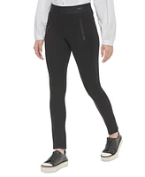 Karl Lagerfeld Paris Women's Zip-Detail Pull-On Pants