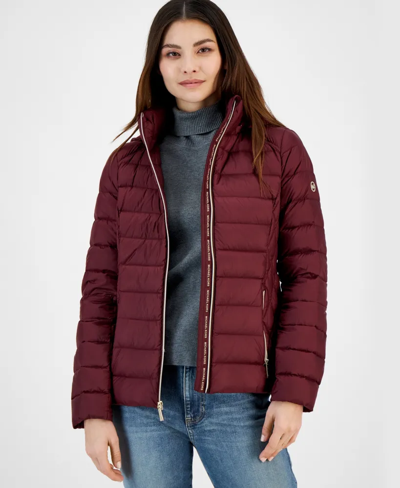 Michael Michael Kors Women's Hooded Packable Down Puffer Coat, Created for Macy's
