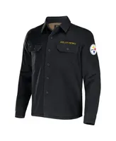 Men's Nfl x Darius Rucker Collection by Fanatics Black Pittsburgh Steelers Canvas Button-Up Shirt Jacket