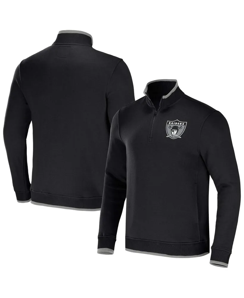 Men's Nfl x Darius Rucker Collection by Fanatics Black Las Vegas Raiders Logo Quarter-Zip Top