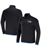 Men's Nfl x Darius Rucker Collection by Fanatics Black Seattle Seahawks Logo Quarter-Zip Top