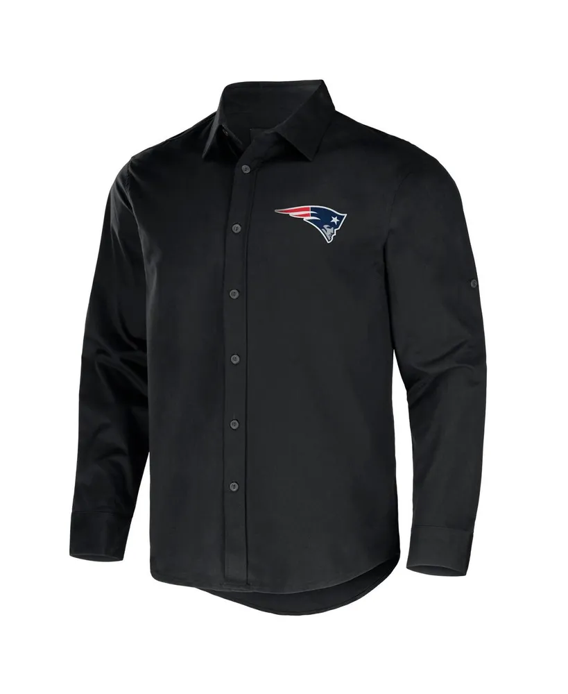 Men's Nfl x Darius Rucker Collection by Fanatics Black New England Patriots Convertible Twill Long Sleeve Button-Up Shirt