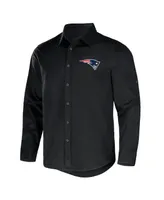 Men's Nfl x Darius Rucker Collection by Fanatics Black New England Patriots Convertible Twill Long Sleeve Button-Up Shirt