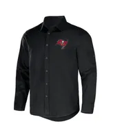 Men's Nfl x Darius Rucker Collection by Fanatics Black Tampa Bay Buccaneers Convertible Twill Long Sleeve Button-Up Shirt