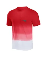 Men's Nfl x Darius Rucker Collection by Fanatics Red and White New England Patriots Dip Dye Pocket T-shirt