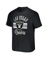 Men's Nfl x Darius Rucker Collection by Fanatics Black Las Vegas Raiders Stripe T-shirt