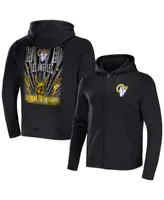 Men's Nfl x Darius Rucker Collection by Fanatics Black Los Angeles Rams Rocker Full-Zip Hoodie