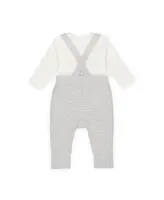 Hope & Henry Baby Boys Baby Organic Cotton Rib Bodysuit and Sweater Overall Set