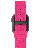 Steve Madden Women's Hot Pink Silicone Debossed Swirl Logo Band designed for Apple Watch 42mm (Series 1-3 only) & 44/45/46/49mm (Ultra & Ultra 2)