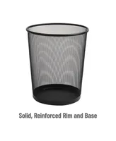 Mind Reader Network Collection, Waste Paper Basket, 4.5 Gallon Capacity, Solid Rim and Base, Metal Mesh, Set of 3