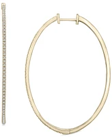 Wrapped Diamond Medium Hoop Earrings (1/4 ct. t.w.) in 14k Gold-Plated Sterling Silver, 1.5", Created for Macy's