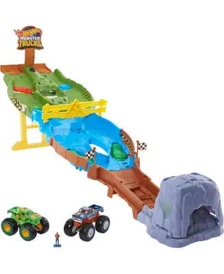 Hot Wheels Monster Trucks Wreckin' Raceway Track Playset, Kids Toy