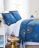 Southshore Fine Linens Midnight Floral 3-Pc. Comforter Set