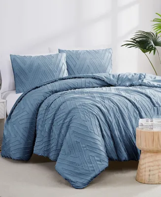 Southshore Fine Linens Chevron Clipped 3-Pc. Jacquard Comforter Set, Twin