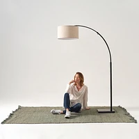 Logan Contemporary Arc Led Floor Lamp with Marble Base (76")