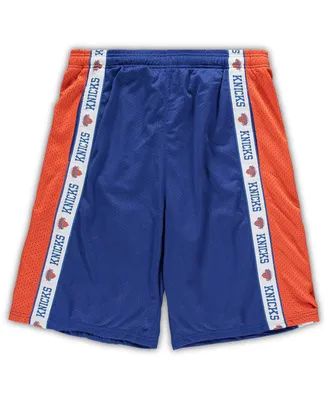 Men's Fanatics Royal and Orange New York Knicks Big Tall Tape Mesh Shorts