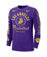 Men's Nike Purple Los Angeles Lakers Courtside Retro Elevated Long Sleeve T-shirt