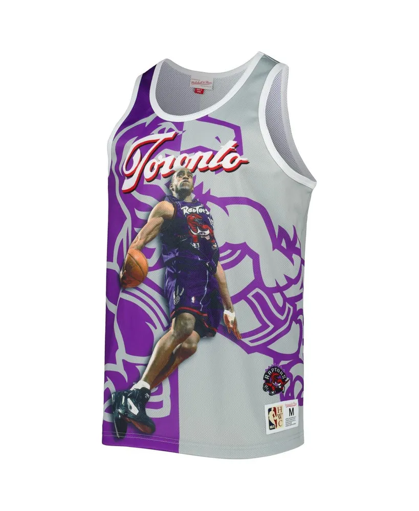 Men's Mitchell & Ness Vince Carter Purple and Gray Toronto Raptors Sublimated Player Tank Top
