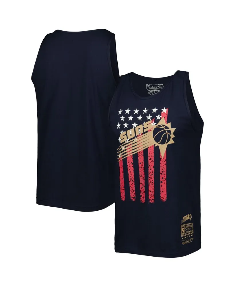 Men's Mitchell & Ness Navy Phoenix Suns Hardwood Classics Americana Stars and Stripes Tank Top