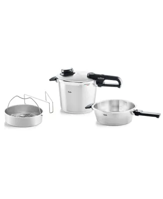 Fissler Vitavit Stainless Steel Premium Set 2.6 Quart , 6.3 Quart Pressure Cooker and Pressure Skillet