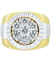 Grown With Love Men's Lab Diamond Cluster Ring (2 ct. t.w.) 10k Two-Tone Gold