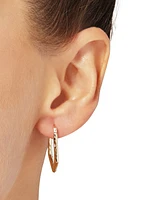 Textured Knife Edge Geometric Hoop Earrings in 10k Gold, Created for Macy's