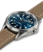Hamilton Men's Swiss Automatic Khaki Field Brown Leather Strap Watch 42mm