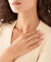 Fossil Sadie Linear Texture Gold-tone Stainless Steel Band Ring