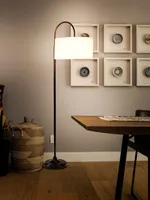 Brightech Nora Led Contemporary Arc Floor Lamp - Drum Shade & Adjustable Height