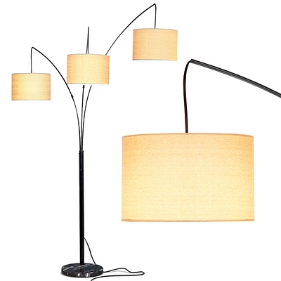 Brightech Trilage 84" Led Contemporary Arc Floor Lamp with Marble Base