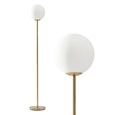 Brightech Luna 65" Led Standing Floor Lamp with Frosted Glass Globe