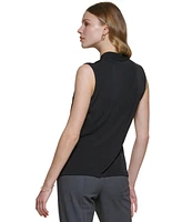 Calvin Klein Gathered V-Neck Sleeveless Top
