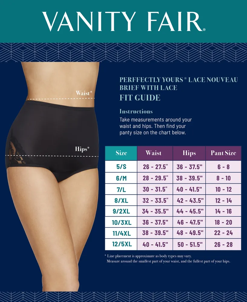Vanity Fair Women's 3-Pk. Lace Nouveau Brief Underwear 13011