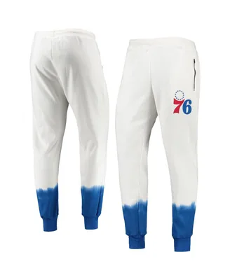 Men's Oatmeal Philadelphia 76ers Double Dribble Tie-Dye Fleece Jogger Pants