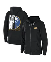 Women's Wear by Erin Andrews Black Buffalo Sabres Sponge Fleece Full-Zip Hoodie