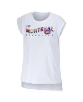 Women's Wear by Erin Andrews White Montreal Canadiens Greetings From Muscle T-shirt