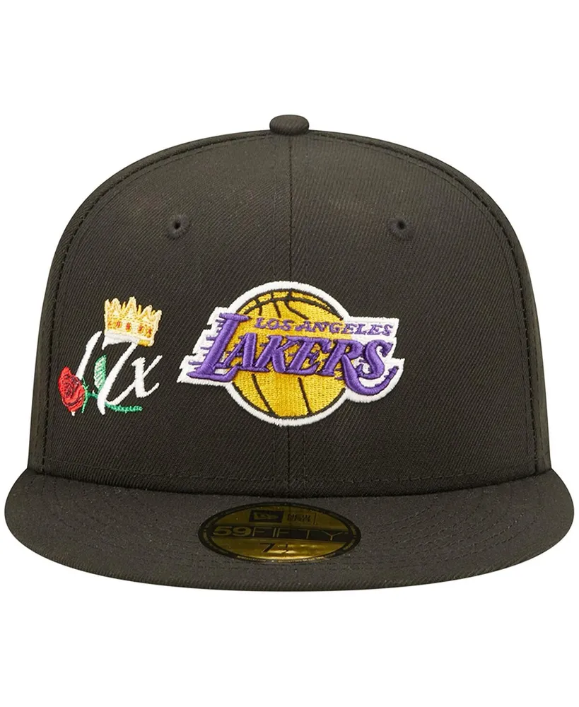 Men's New Era Black Los Angeles Lakers 17x Nba Finals Champions Crown 59FIFTY Fitted Hat