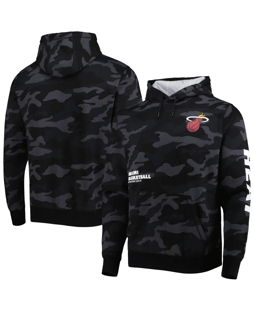 Men's New Era Black, Camo Miami Heat Tonal Pullover Hoodie