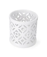 Elements 5" Pierced Quadrefoil Ceramic Lantern