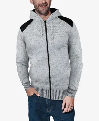 X-Ray Men's Full-Zip Sherpa Knit Hoodie Sweater