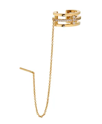 Ava Nadri Earring Cuff and Threader Earring in 18K Gold Plated Brass
