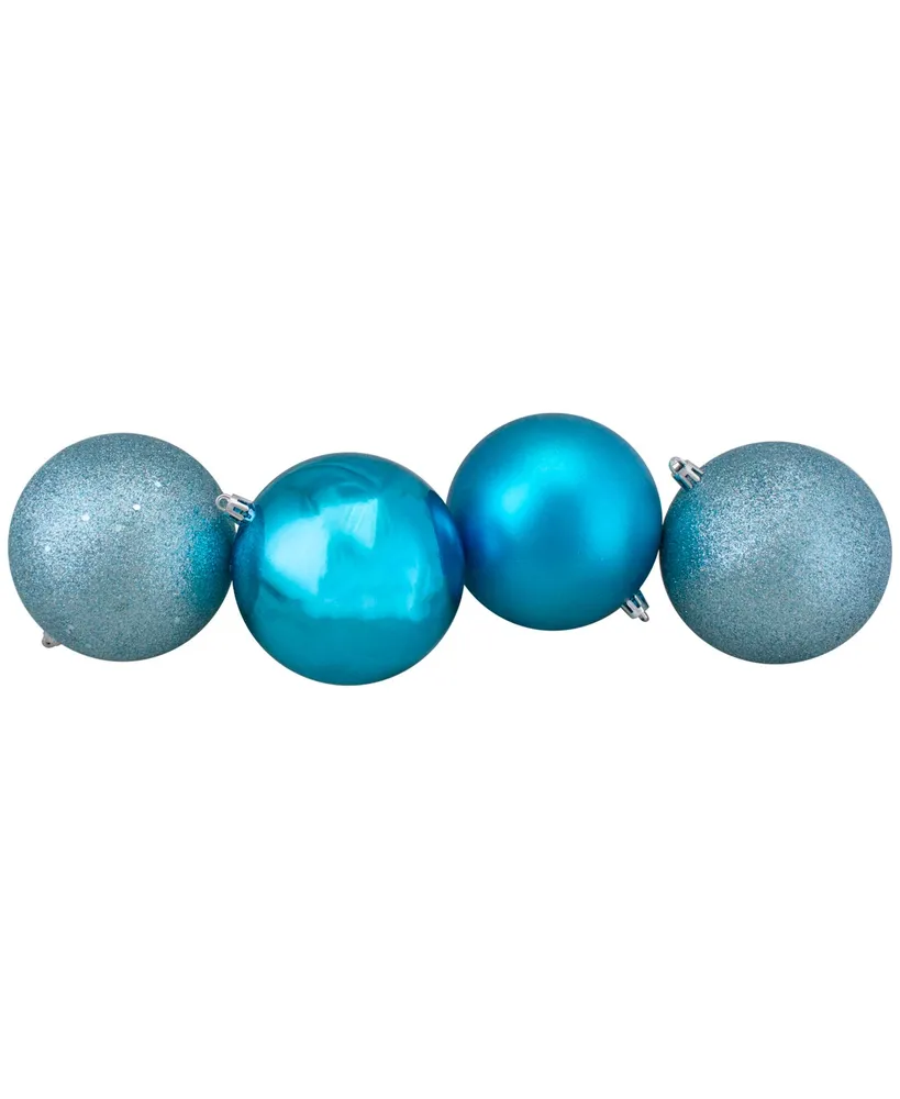 Northlight 32 Count Shatterproof 4-finish Christmas Ball Ornaments 80mm Set, 3.25"