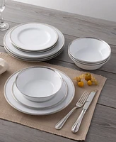 Noritake Whiteridge Platinum 12 Pc Set, Service For 4