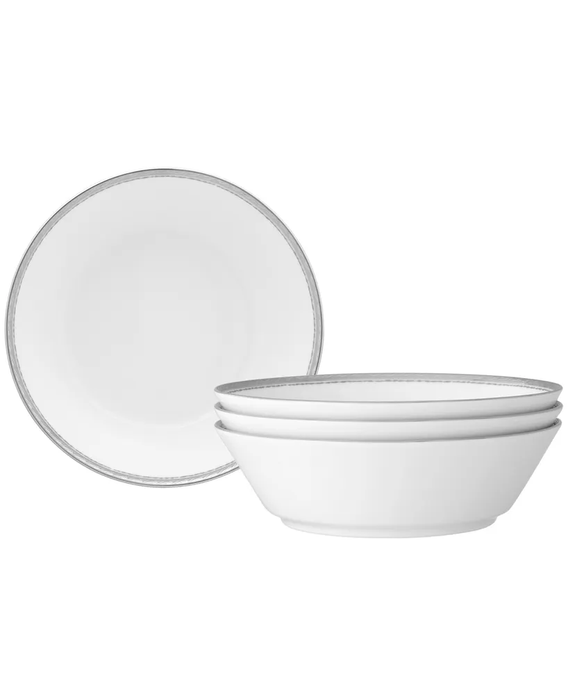 Noritake Whiteridge Platinum Set Of 4 Soup Bowls, 7", 20 Oz.