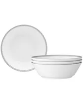 Noritake Whiteridge Platinum Set Of 4 Soup Bowls, 7", 20 Oz.