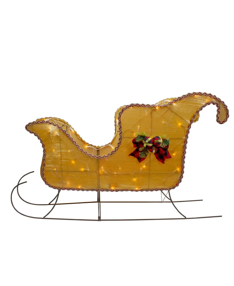 Northlight Lighted Shiny Christmas Sleigh Outdoor Yard Decoration, 36" - Gold