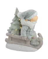 Northlight Lighted Girl on a Sled Christmas Decoration, 15"